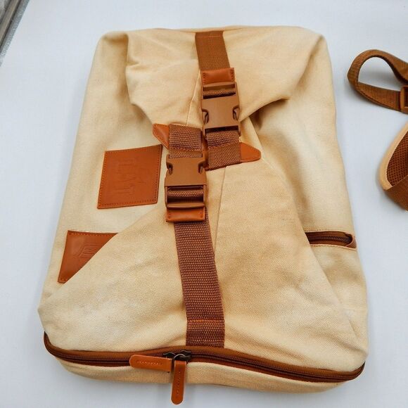 Super Bowl LI 51 Tan Canvas Backpack Weekender Bag Duffle NFL Patriots Falcons - Picture 10 of 14